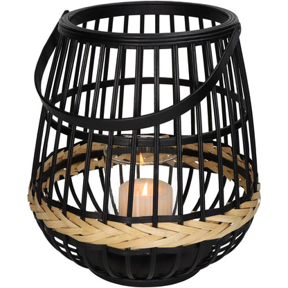 Φανάρι ArteLibre Μαύρο Μπαμπού 29.5x29.5x32cm - Hippiehome.gr
