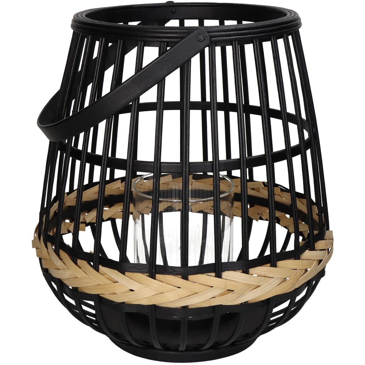 Φανάρι ArteLibre Μαύρο Μπαμπού 29.5x29.5x32cm - Hippiehome.gr