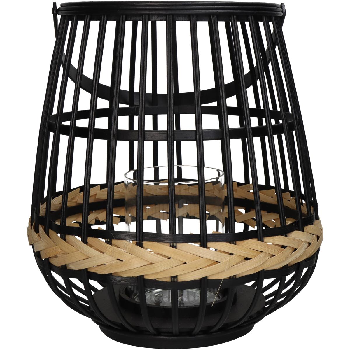 Φανάρι ArteLibre Μαύρο Μπαμπού 29.5x29.5x32cm - Hippiehome.gr