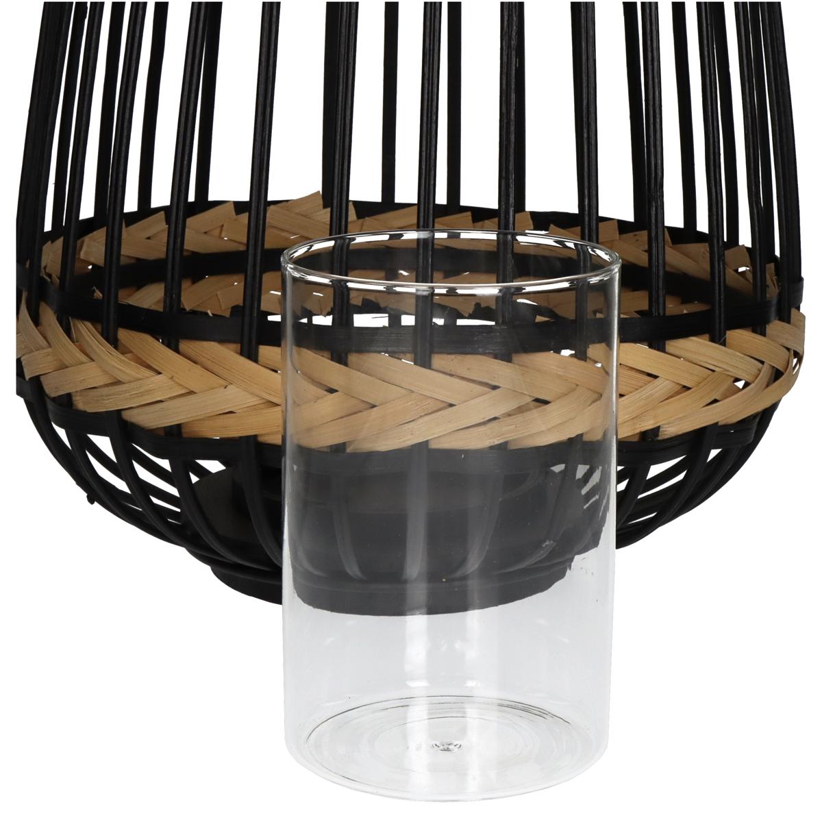 Φανάρι ArteLibre Μαύρο Μπαμπού 29.5x29.5x34.5cm - Hippiehome.gr