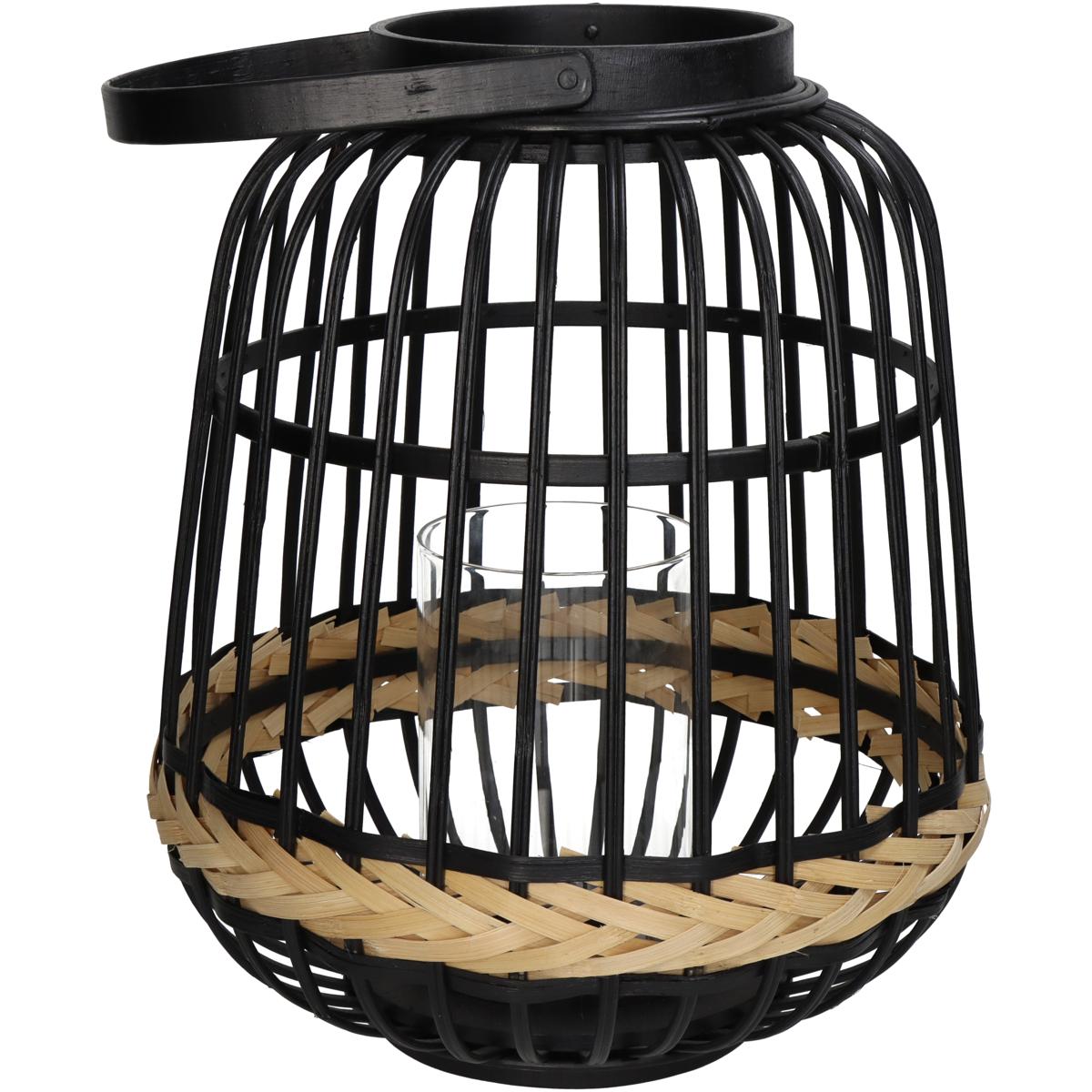 Φανάρι ArteLibre Μαύρο Μπαμπού 29.5x29.5x34.5cm - Hippiehome.gr