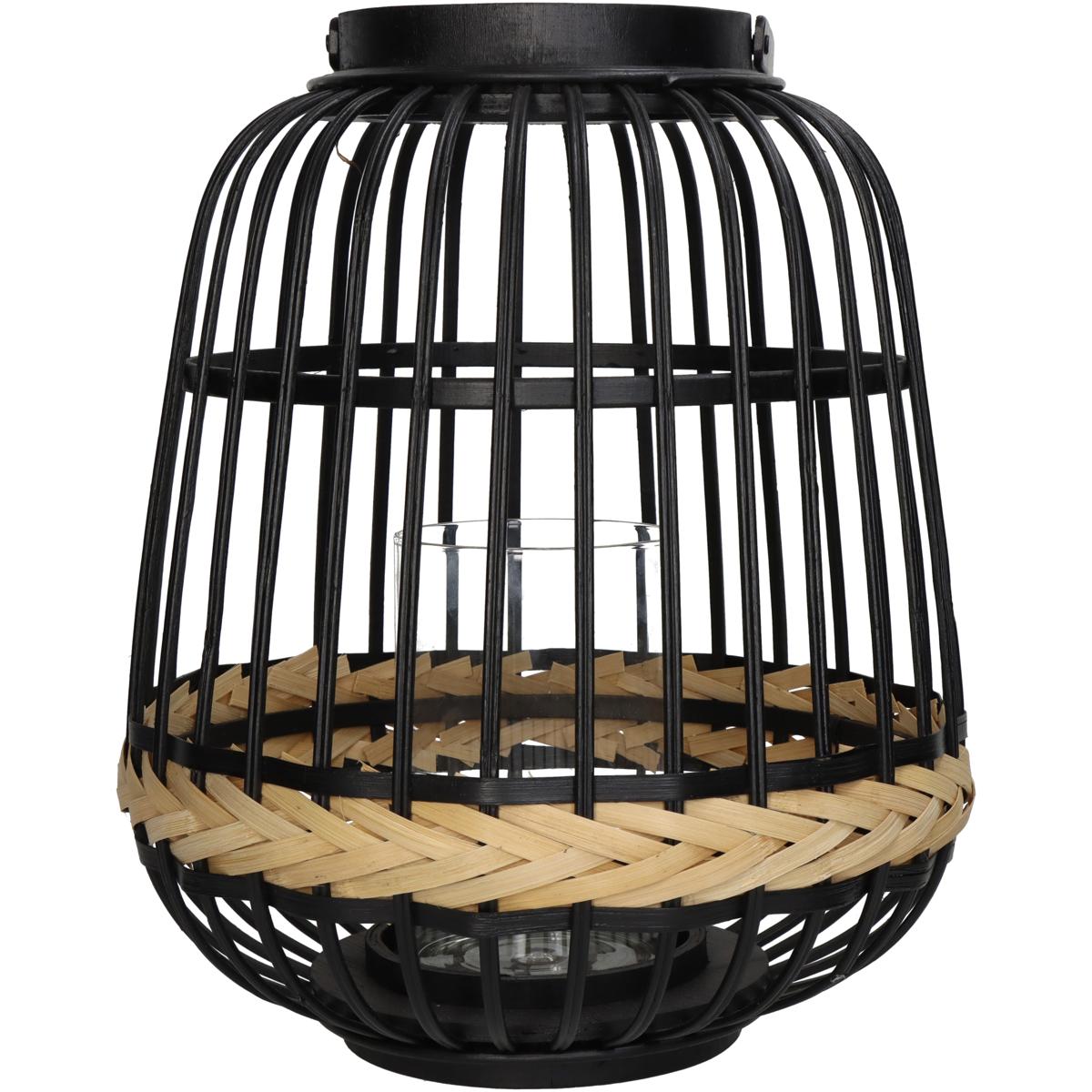 Φανάρι ArteLibre Μαύρο Μπαμπού 29.5x29.5x34.5cm - Hippiehome.gr