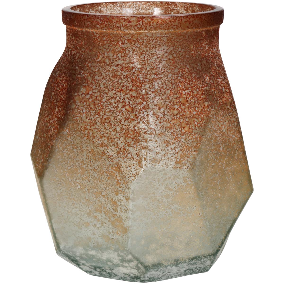 Βάζο ArteLibre Ώχρα Ανακυκλωμένο Γυαλί 17x17x19cm - Hippiehome.gr