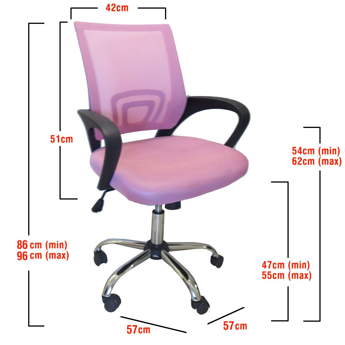 Καρέκλα Γραφείου ArteLibre ΑΛΚΥΟΝΗ Ροζ 57x57x86-96cm - Hippiehome.gr