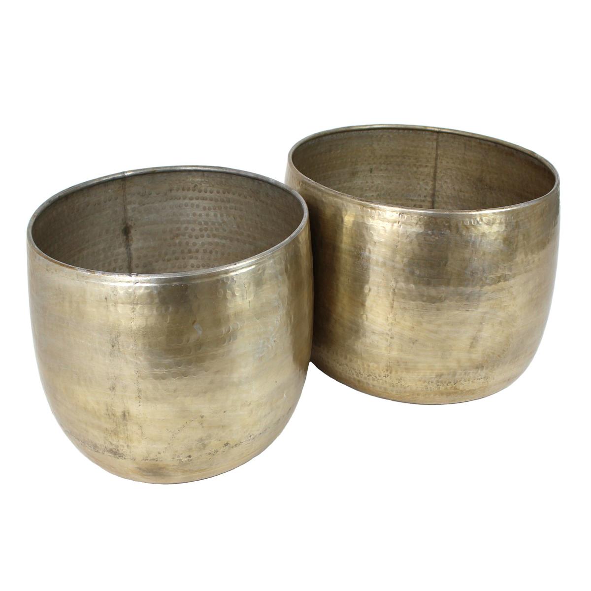 Τραπεζάκι-Κασπώ ArteLibre Χρυσό Μέταλλο 59x59x29.5cm Σετ 2Τμχ - Hippiehome.gr