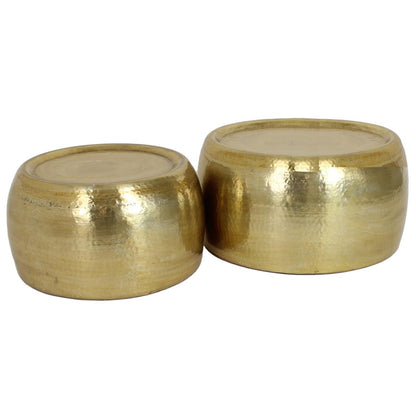 Τραπεζάκι-Κασπώ ArteLibre Χρυσό Μέταλλο 59x59x29.5cm Σετ 2Τμχ - Hippiehome.gr