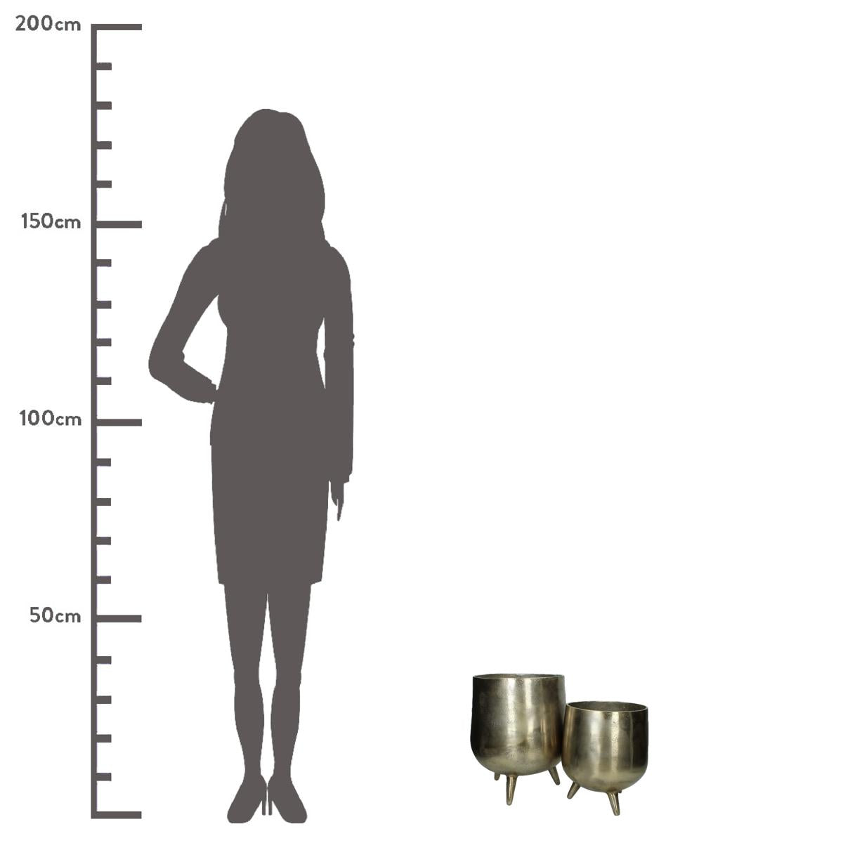 Κασπώ ArteLibre Χρυσό Αλουμίνιο 25x25x32cm Σετ 2Τμχ - Hippiehome.gr