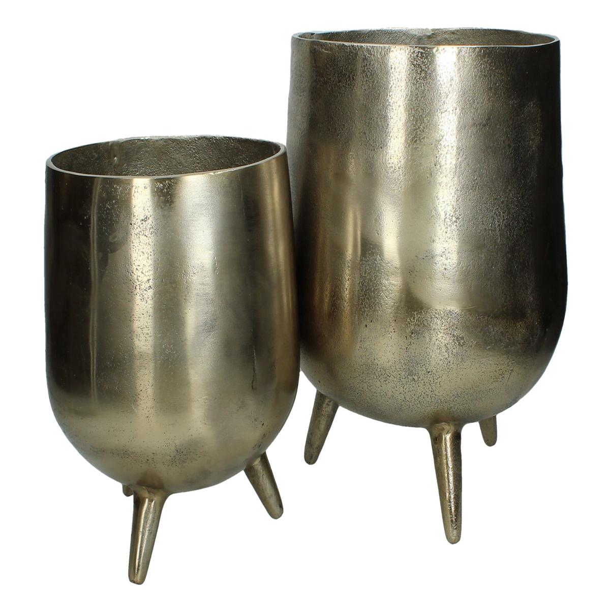 Κασπώ ArteLibre Χρυσό Αλουμίνιο 25x25x32cm Σετ 2Τμχ - Hippiehome.gr