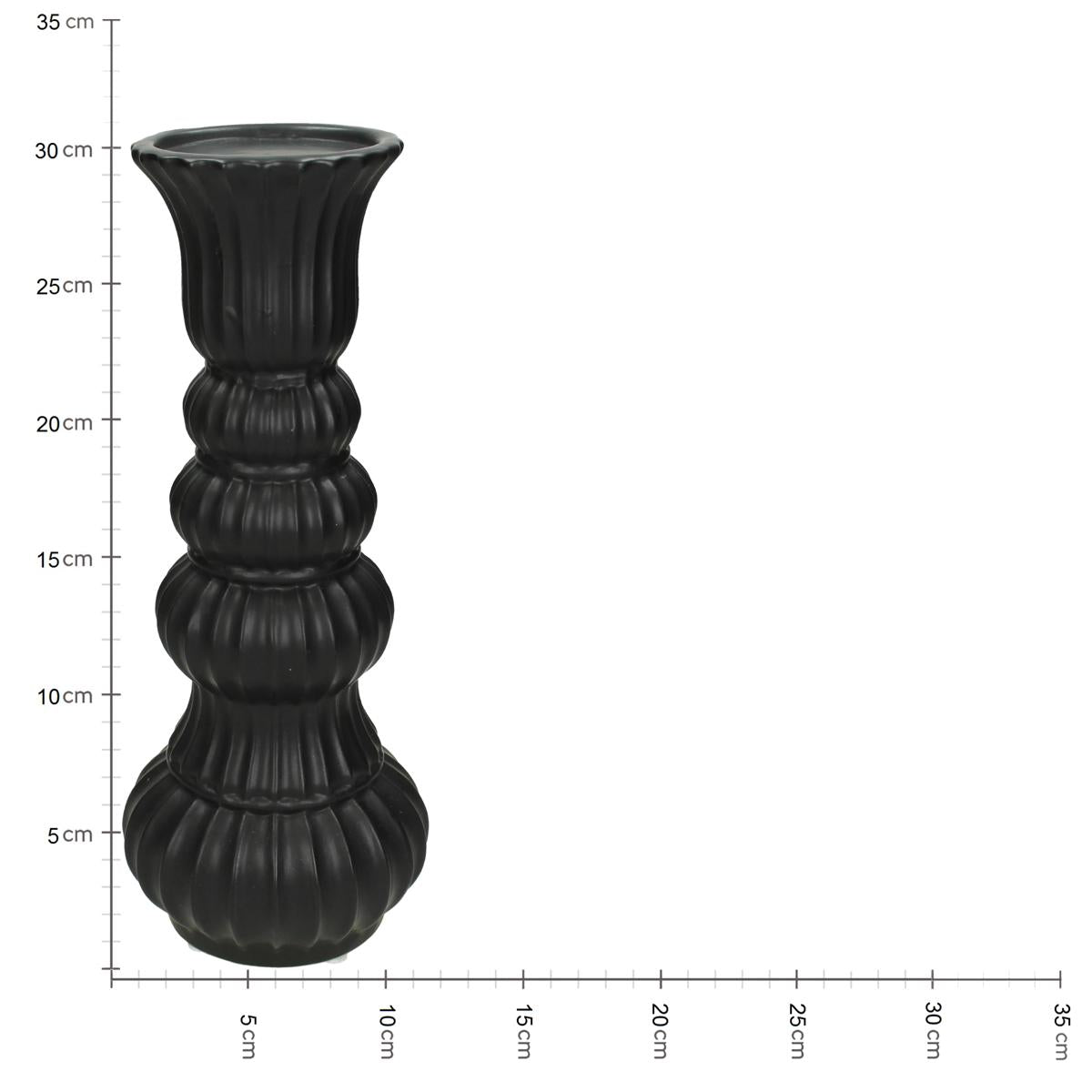 Κηροπήγιο ArteLibre Μαύρο Κεραμικό 11x11x31cm - Hippiehome.gr