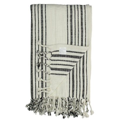 Ριχτάρι ArteLibre Ριγέ Μαύρο Βαμβακερό 130x170cm - Hippiehome.gr