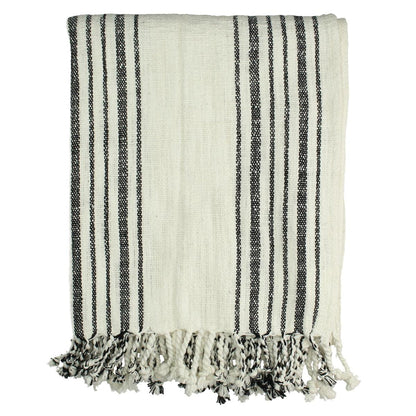 Ριχτάρι ArteLibre Ριγέ Μαύρο Βαμβακερό 130x170cm - Hippiehome.gr