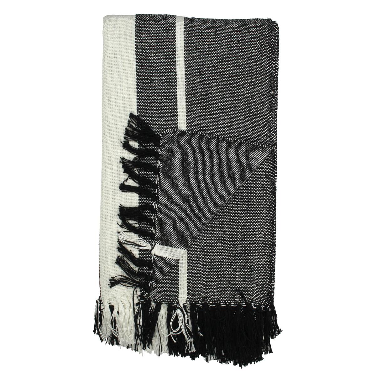 Ριχτάρι ArteLibre Ριγέ Μαύρο Βαμβακερό 130x170cm - Hippiehome.gr
