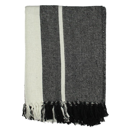 Ριχτάρι ArteLibre Ριγέ Μαύρο Βαμβακερό 130x170cm - Hippiehome.gr
