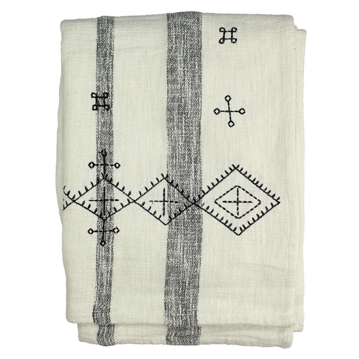 Ριχτάρι ArteLibre Ριγέ Μαύρο Βαμβακερό 130x170cm - Hippiehome.gr