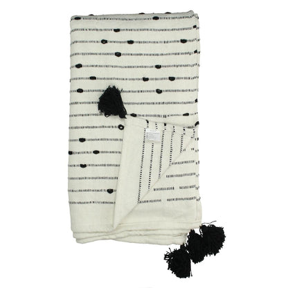 Ριχτάρι ArteLibre Ριγέ Μαύρο Βαμβακερό 130x170cm - Hippiehome.gr