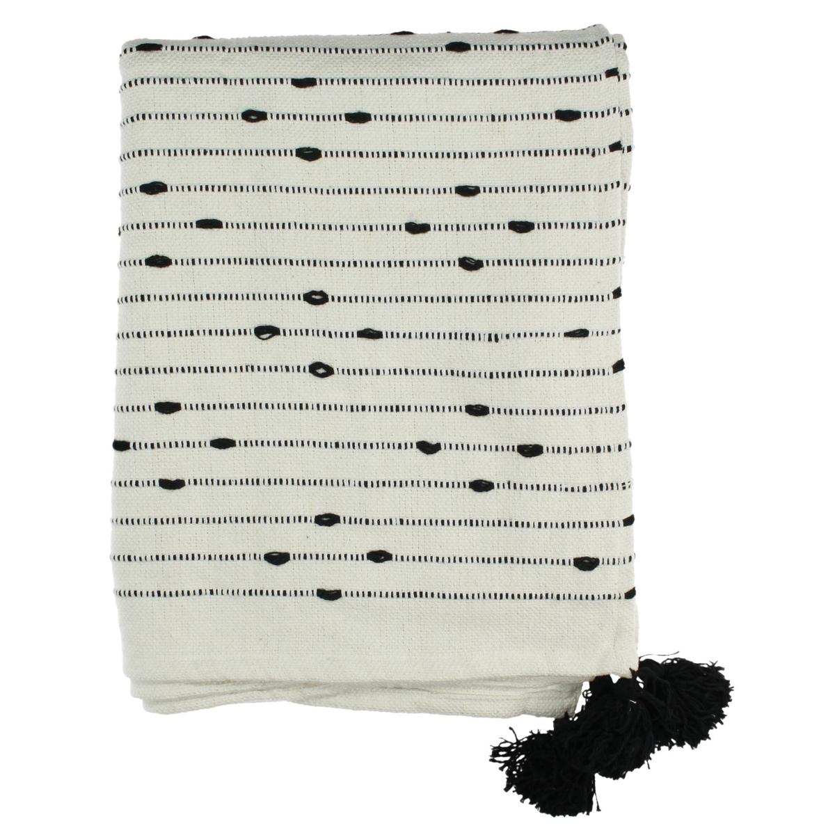 Ριχτάρι ArteLibre Ριγέ Μαύρο Βαμβακερό 130x170cm - Hippiehome.gr