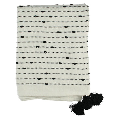 Ριχτάρι ArteLibre Ριγέ Μαύρο Βαμβακερό 130x170cm - Hippiehome.gr