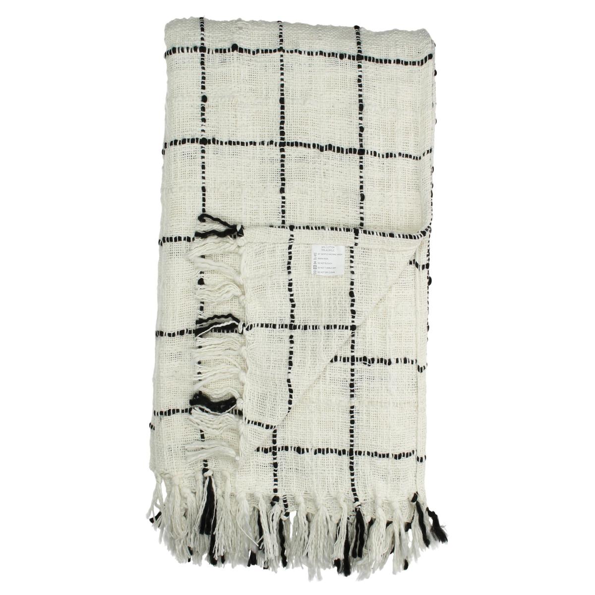 Ριχτάρι ArteLibre Καρώ Βαμβακερό Μαύρο 130x170cm - Hippiehome.gr