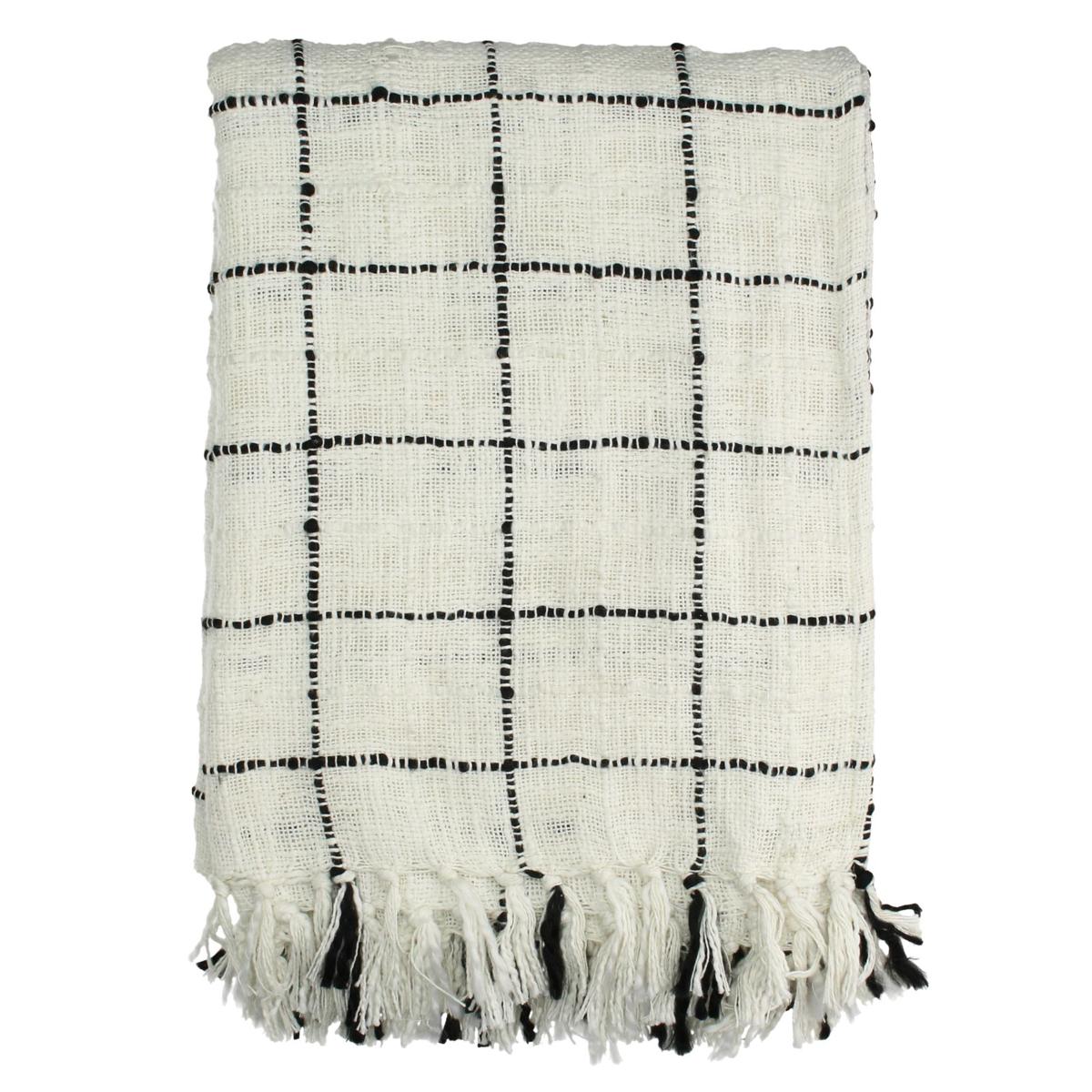 Ριχτάρι ArteLibre Καρώ Βαμβακερό Μαύρο 130x170cm - Hippiehome.gr