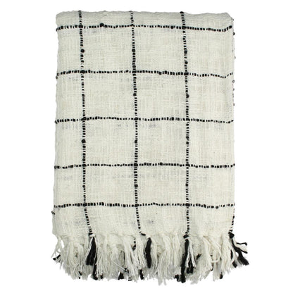 Ριχτάρι ArteLibre Καρώ Βαμβακερό Μαύρο 130x170cm - Hippiehome.gr