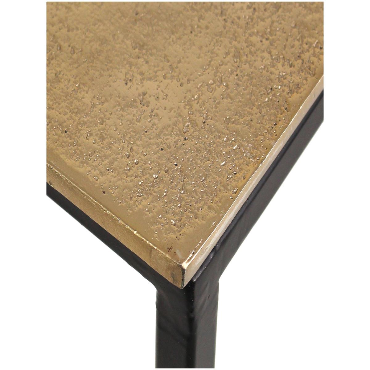 Τραπεζάκι ArteLibre Χρυσό Αλουμίνιο 77x38x42cm Σετ 3Τμχ - Hippiehome.gr