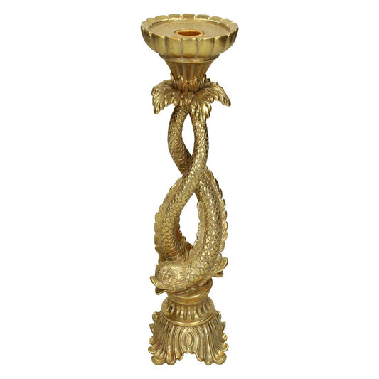 Κηροπήγιο ArteLibre Ψάρι Χρυσό Polyresin 10.5x10.5x27cm - Hippiehome.gr