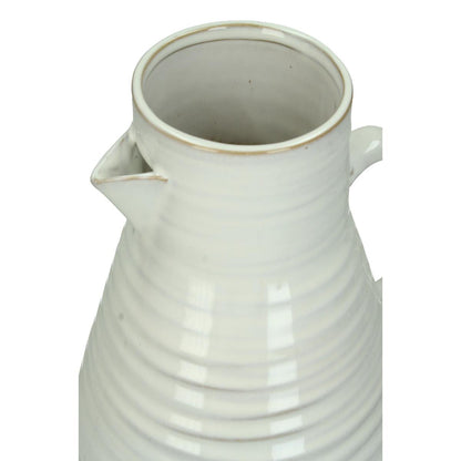 Βάζο ArteLibre Κανάτα Λευκό Πέτρα 20x17.5x20cm - Hippiehome.gr