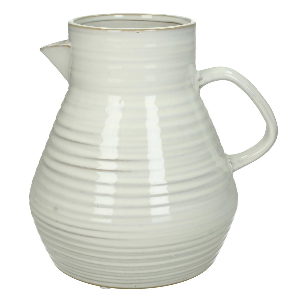 Βάζο ArteLibre Κανάτα Λευκό Πέτρα 20x17.5x20cm - Hippiehome.gr