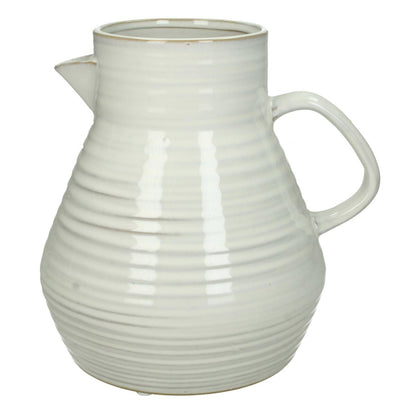 Βάζο ArteLibre Κανάτα Λευκό Πέτρα 20x17.5x20cm - Hippiehome.gr