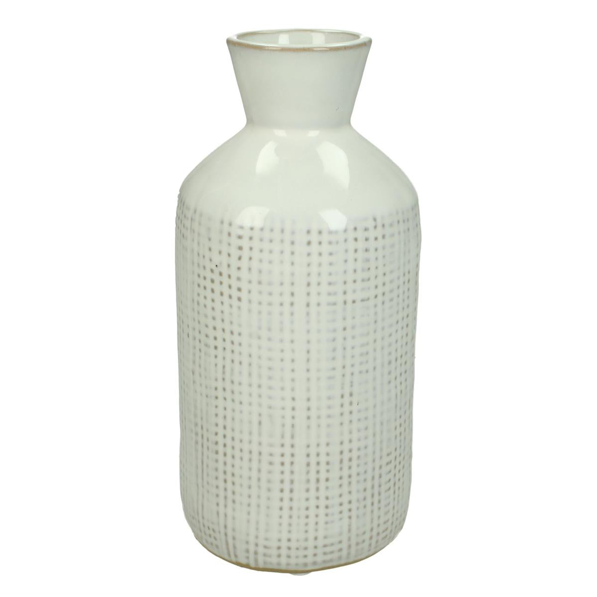 Βάζο ArteLibre Λευκό Πέτρα 8.5x8.5x18cm - Hippiehome.gr