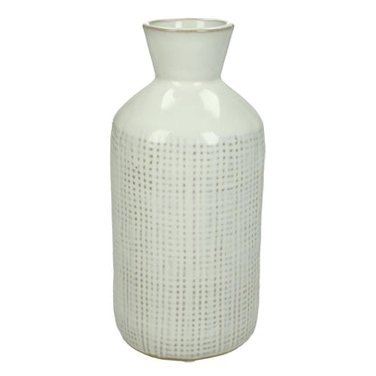 Βάζο ArteLibre Λευκό Πέτρα 8.5x8.5x18cm - Hippiehome.gr
