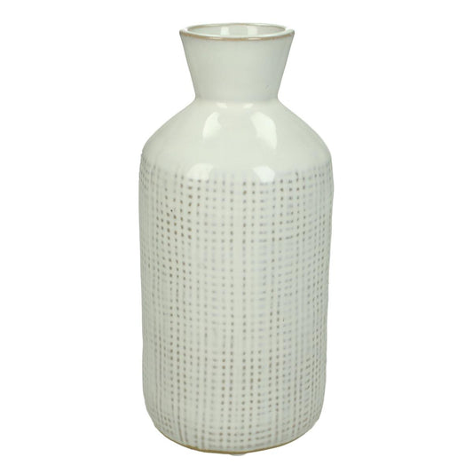 Βάζο ArteLibre Λευκό Πέτρα 8.5x8.5x18cm - Hippiehome.gr