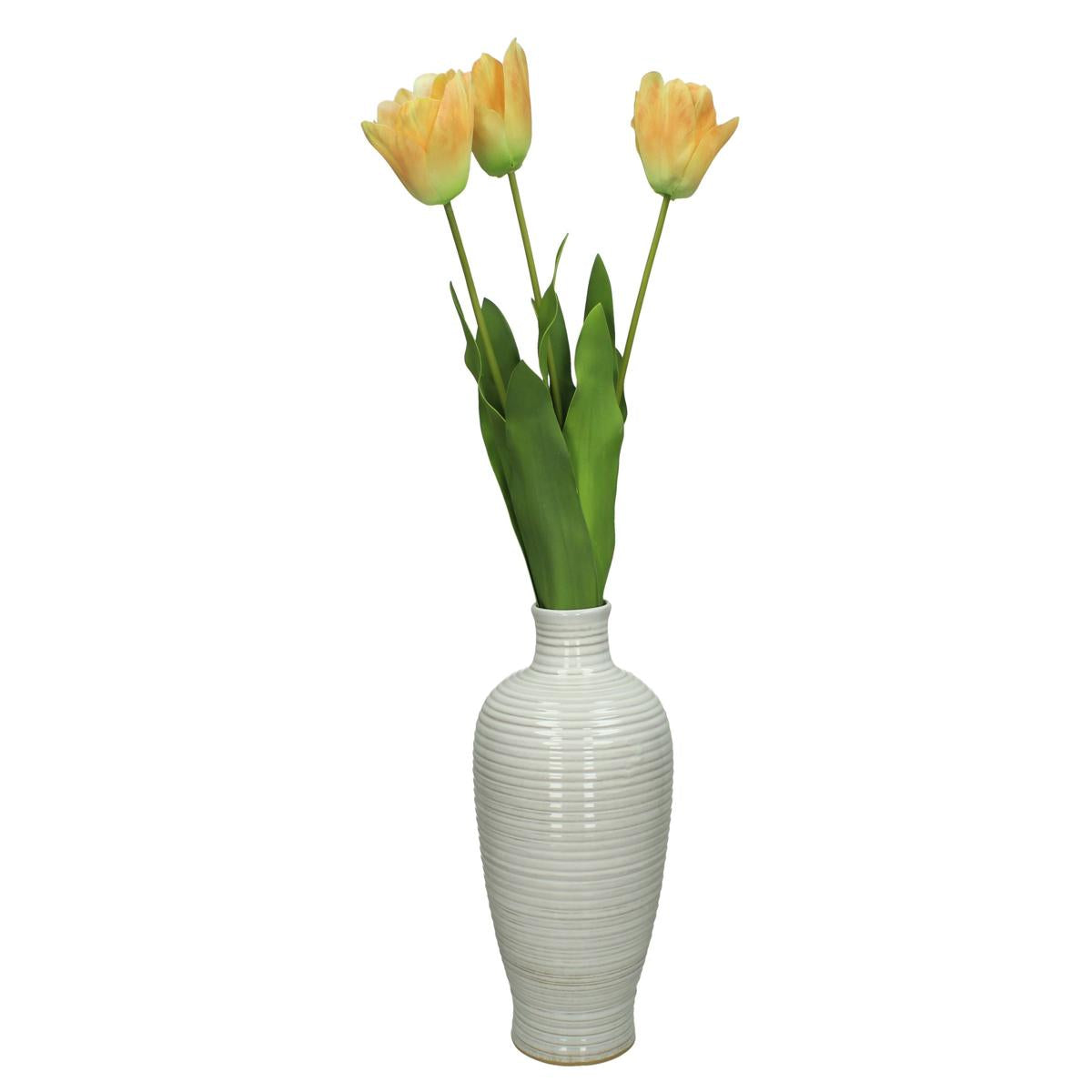 Βάζο ArteLibre Λευκό Πέτρα 18x18x30cm - Hippiehome.gr