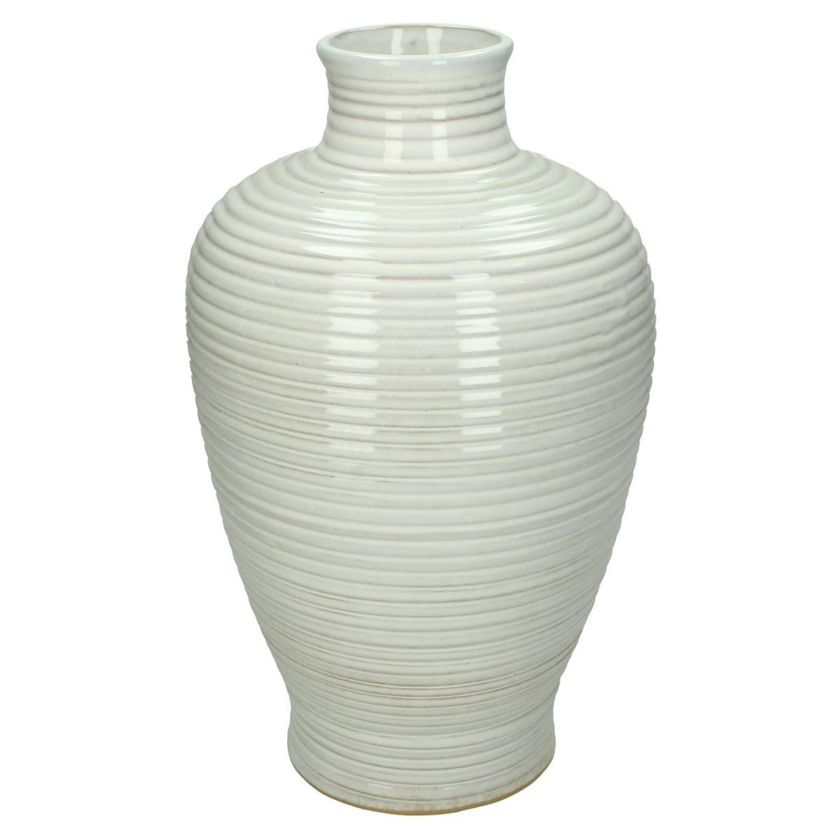 Βάζο ArteLibre Λευκό Πέτρα 18x18x30cm - Hippiehome.gr