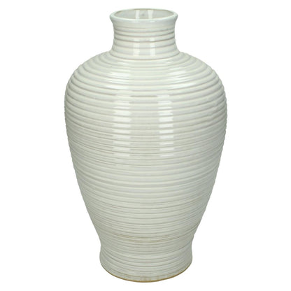 Βάζο ArteLibre Λευκό Πέτρα 18x18x30cm - Hippiehome.gr