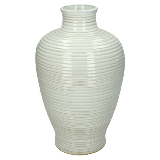 Βάζο ArteLibre Λευκό Πέτρα 18x18x30cm - Hippiehome.gr