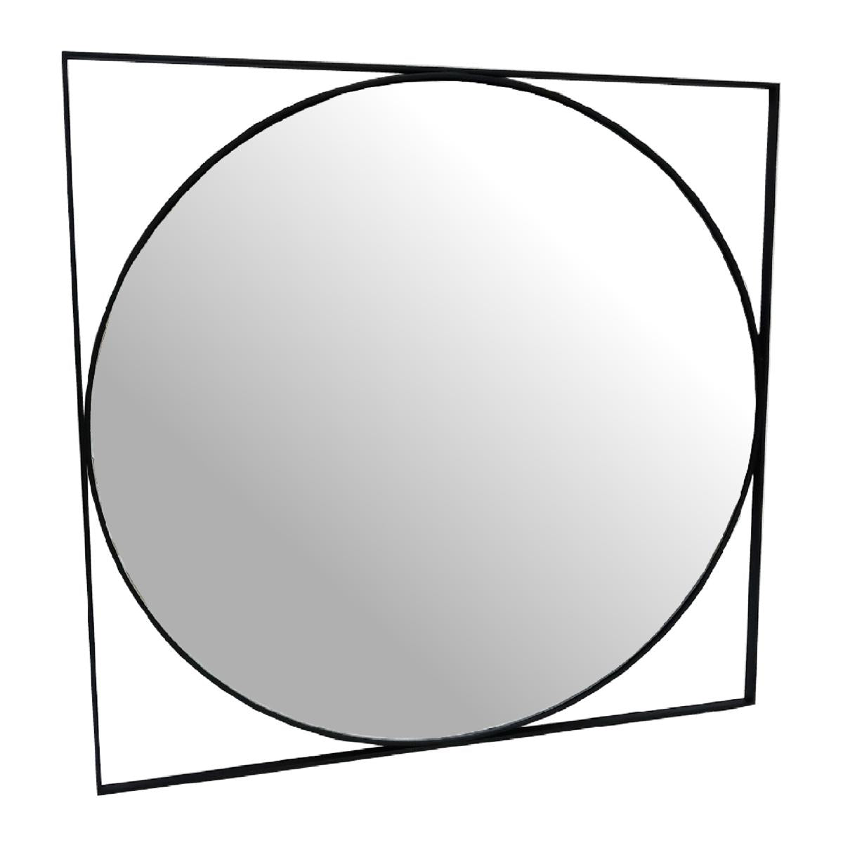 Καθρέπτης ArteLibre Μαύρο Μέταλλο 97x1.5x97cm - Hippiehome.gr