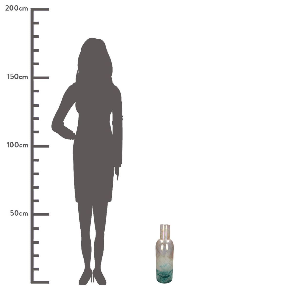 Βάζο ArteLibre Τιρκουάζ Γυαλί 13x13x42cm - Hippiehome.gr