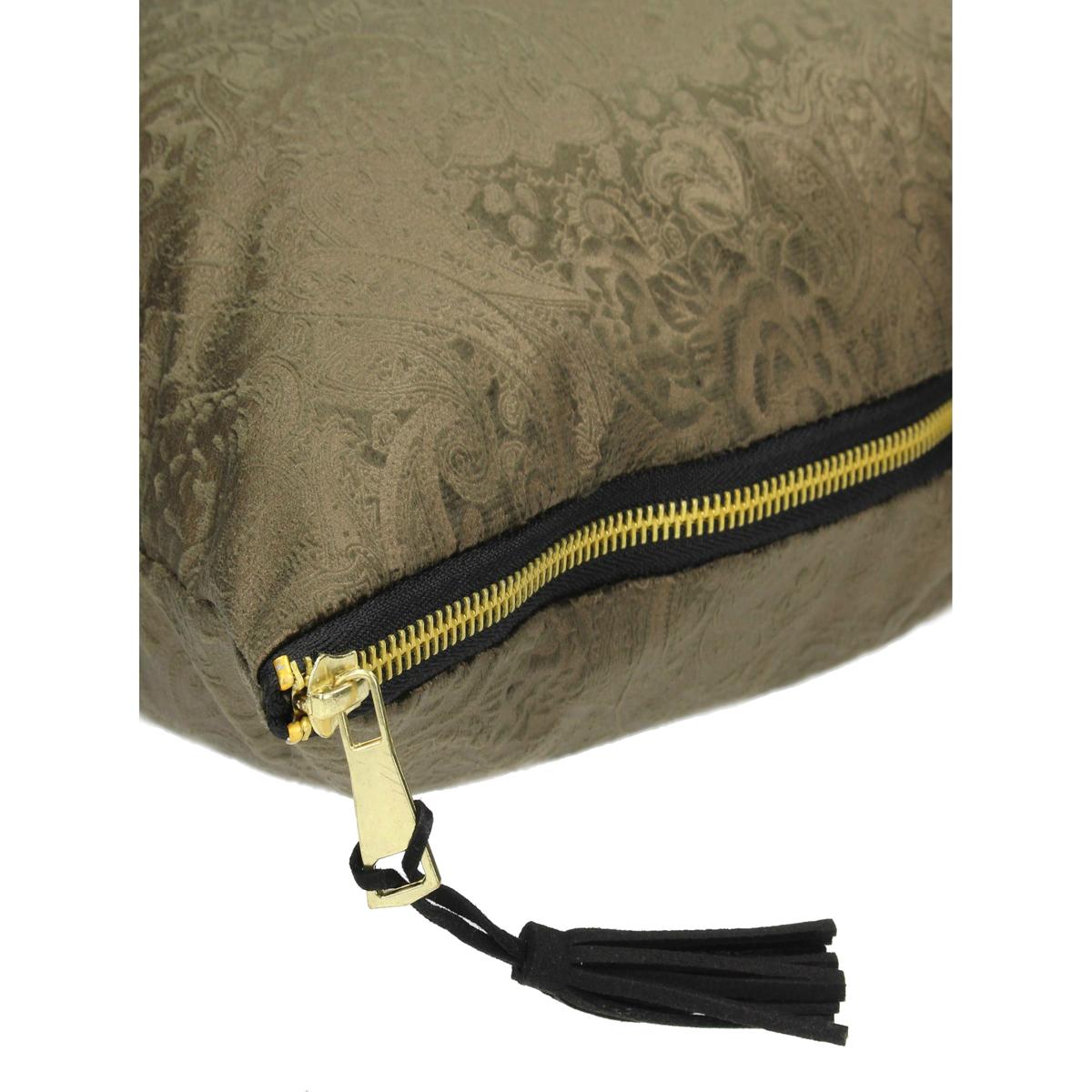 Μαξιλάρι ArteLibre Paisley Καφέ Βελούδο 45x45cm - Hippiehome.gr