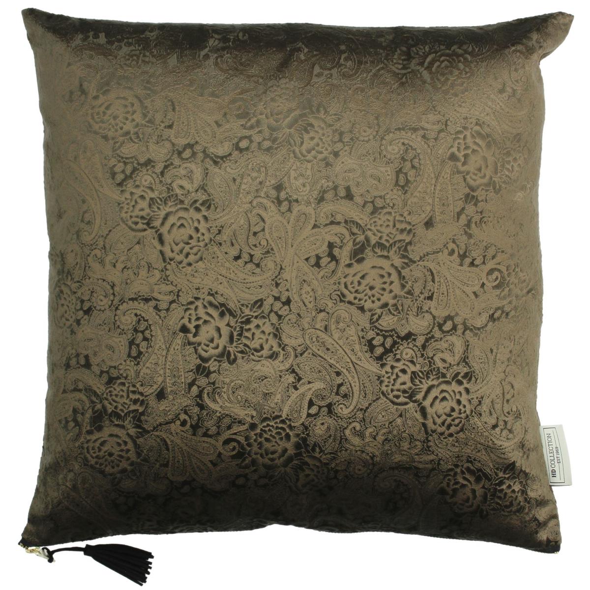 Μαξιλάρι ArteLibre Paisley Καφέ Βελούδο 45x45cm - Hippiehome.gr