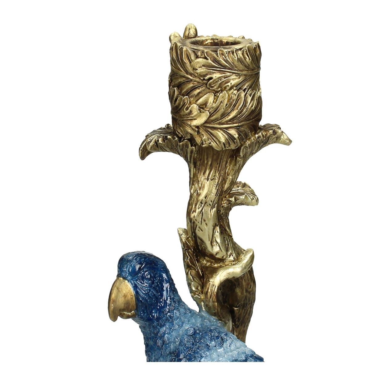 Κηροπήγιο ArteLibre Πουλί Μπλε Polyresin 10.5x9x25.5cm - Hippiehome.gr