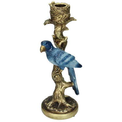 Κηροπήγιο ArteLibre Πουλί Μπλε Polyresin 10.5x9x25.5cm - Hippiehome.gr