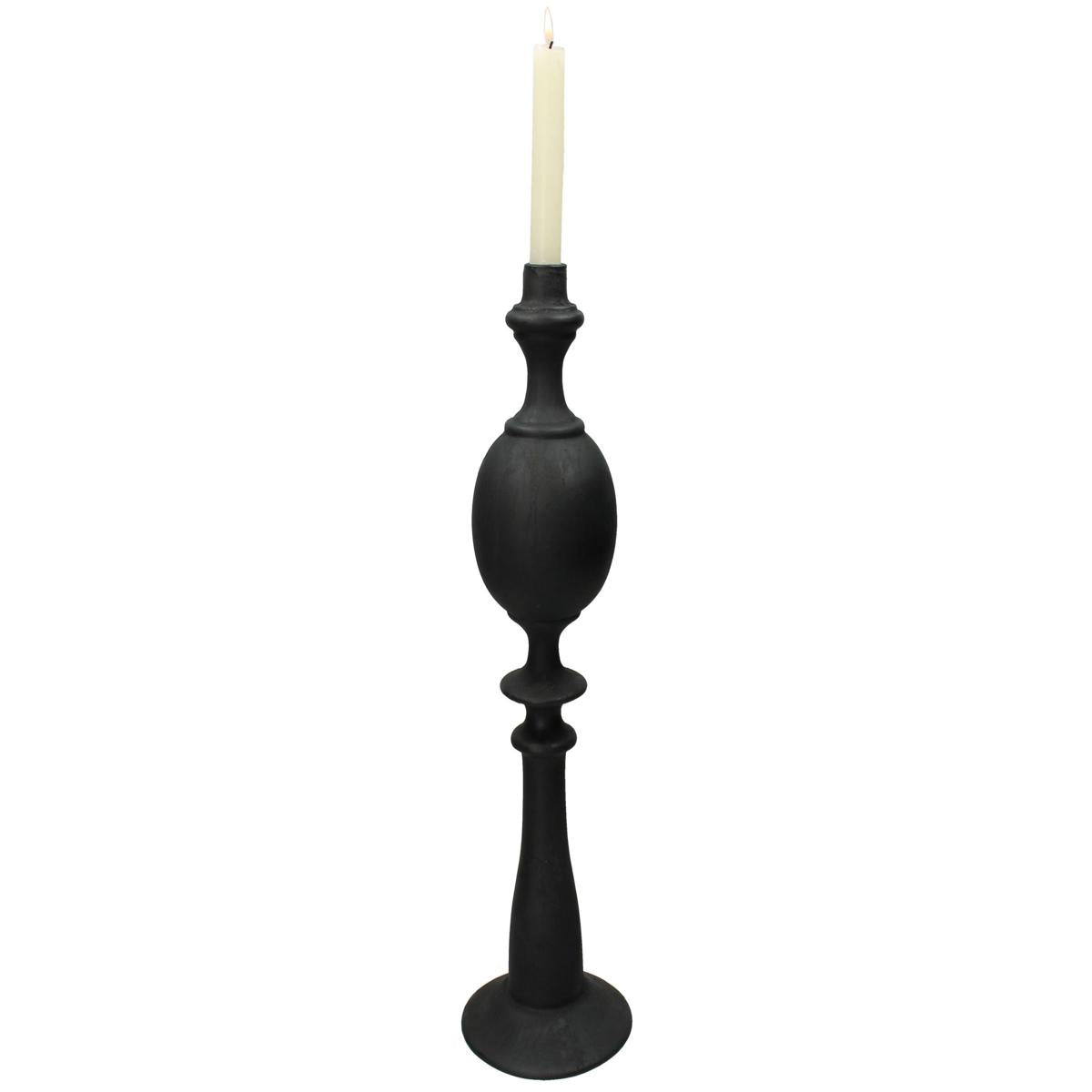Κηροπήγιο ArteLibre Μαύρο Polyresin 13x13x44cm - Hippiehome.gr