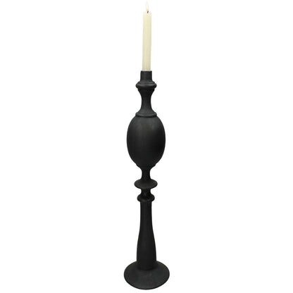 Κηροπήγιο ArteLibre Μαύρο Polyresin 13x13x44cm - Hippiehome.gr