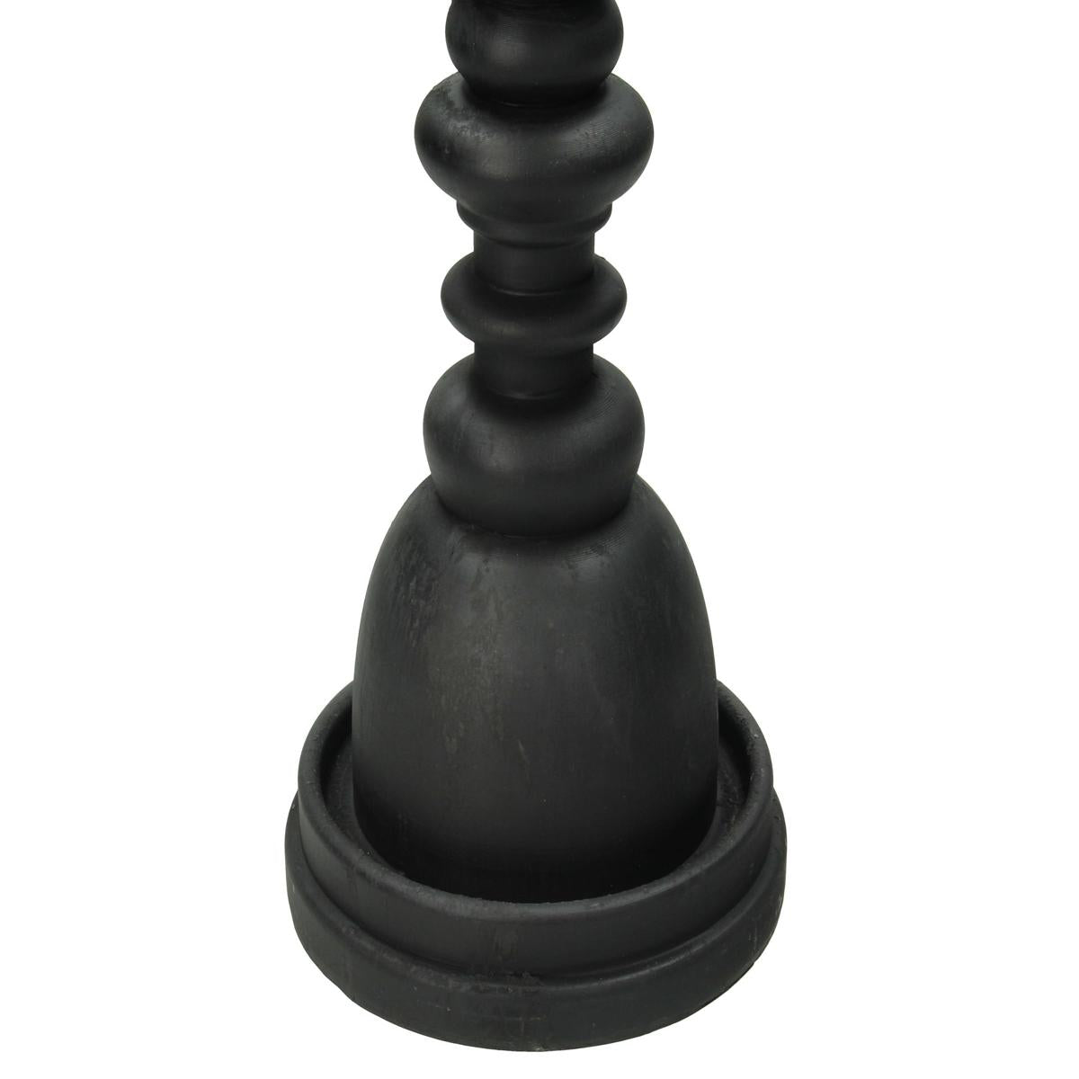 Κηροπήγιο ArteLibre Μαύρο Polyresin 12.5x12.5x50cm - Hippiehome.gr