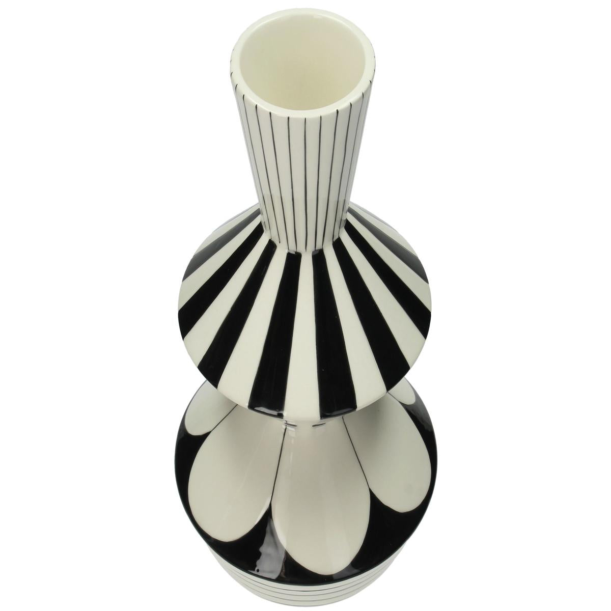 Βάζο ArteLibre Με Σχέδιο Μαύρο Δολομίτης 17x17.4x29cm - Hippiehome.gr