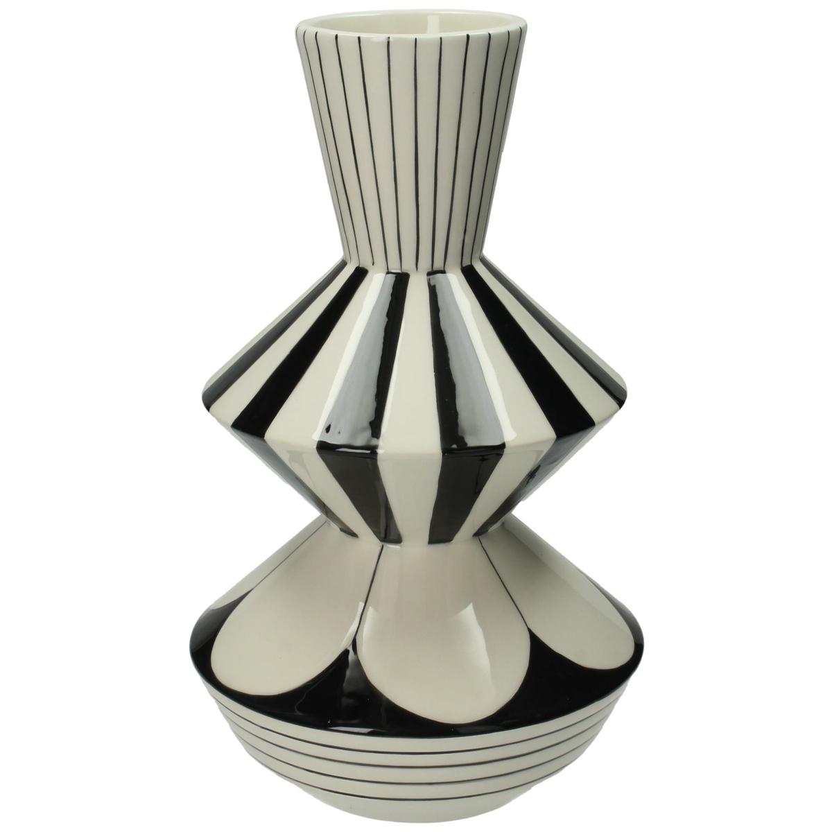 Βάζο ArteLibre Με Σχέδιο Μαύρο Δολομίτης 17x17.4x29cm - Hippiehome.gr