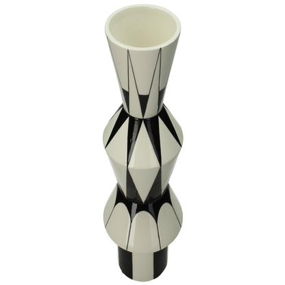 Βάζο ArteLibre Με Σχέδιο Μαύρο Δολομίτης 13x13x32.5cm - Hippiehome.gr