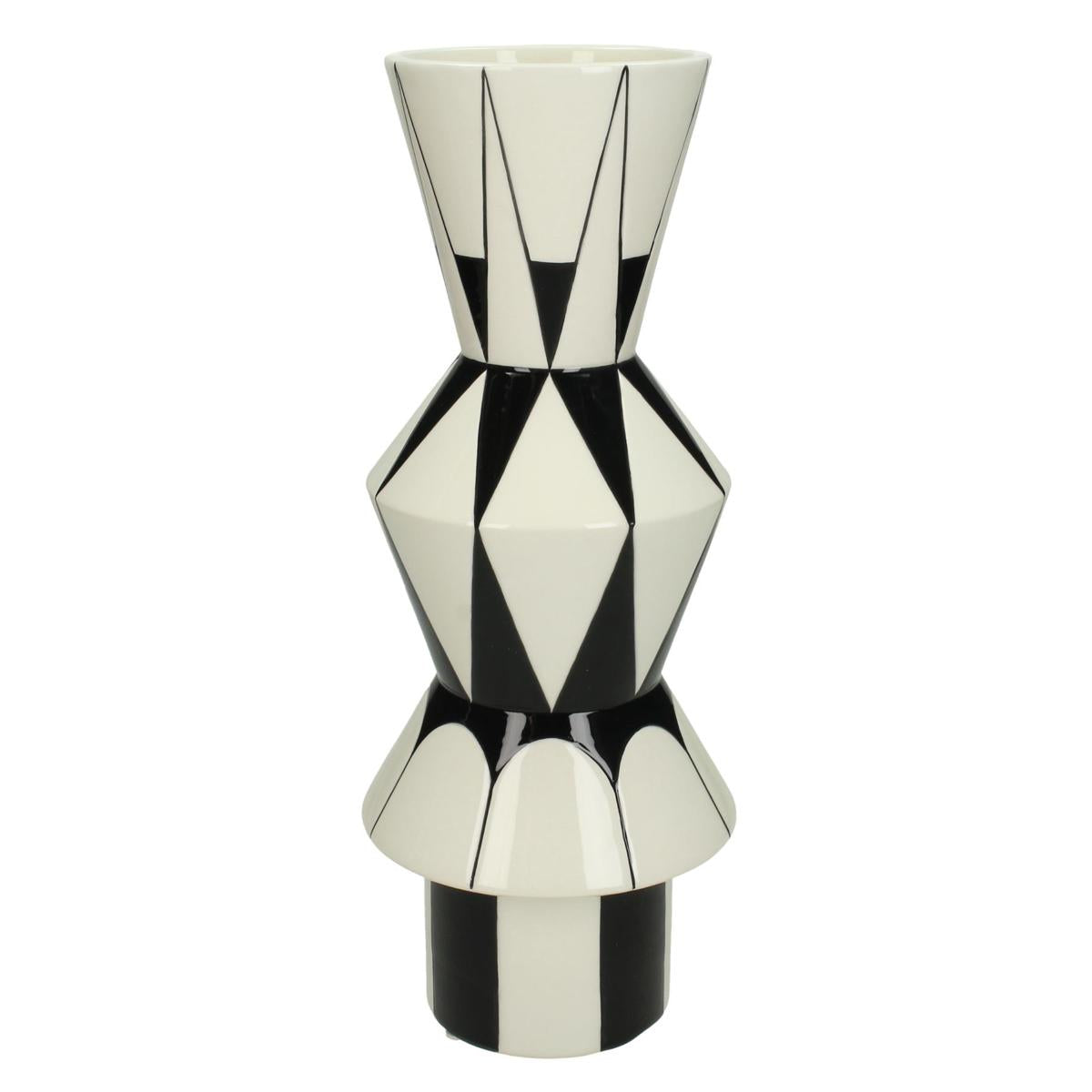 Βάζο ArteLibre Με Σχέδιο Μαύρο Δολομίτης 13x13x32.5cm - Hippiehome.gr
