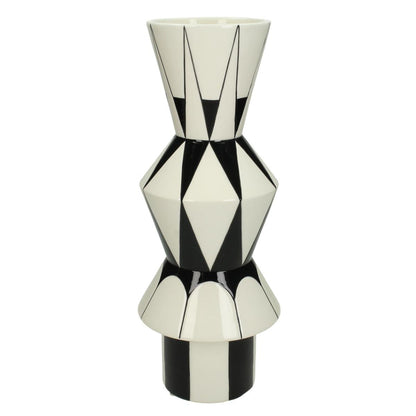 Βάζο ArteLibre Με Σχέδιο Μαύρο Δολομίτης 13x13x32.5cm - Hippiehome.gr